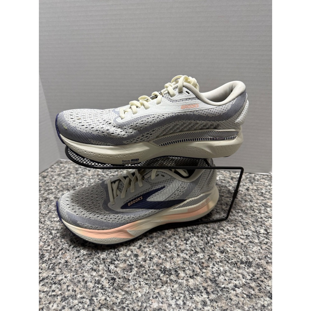 Brooks Adrenaline GTS 24 Running Shoes Women 9 Grey Navy Peach Stability